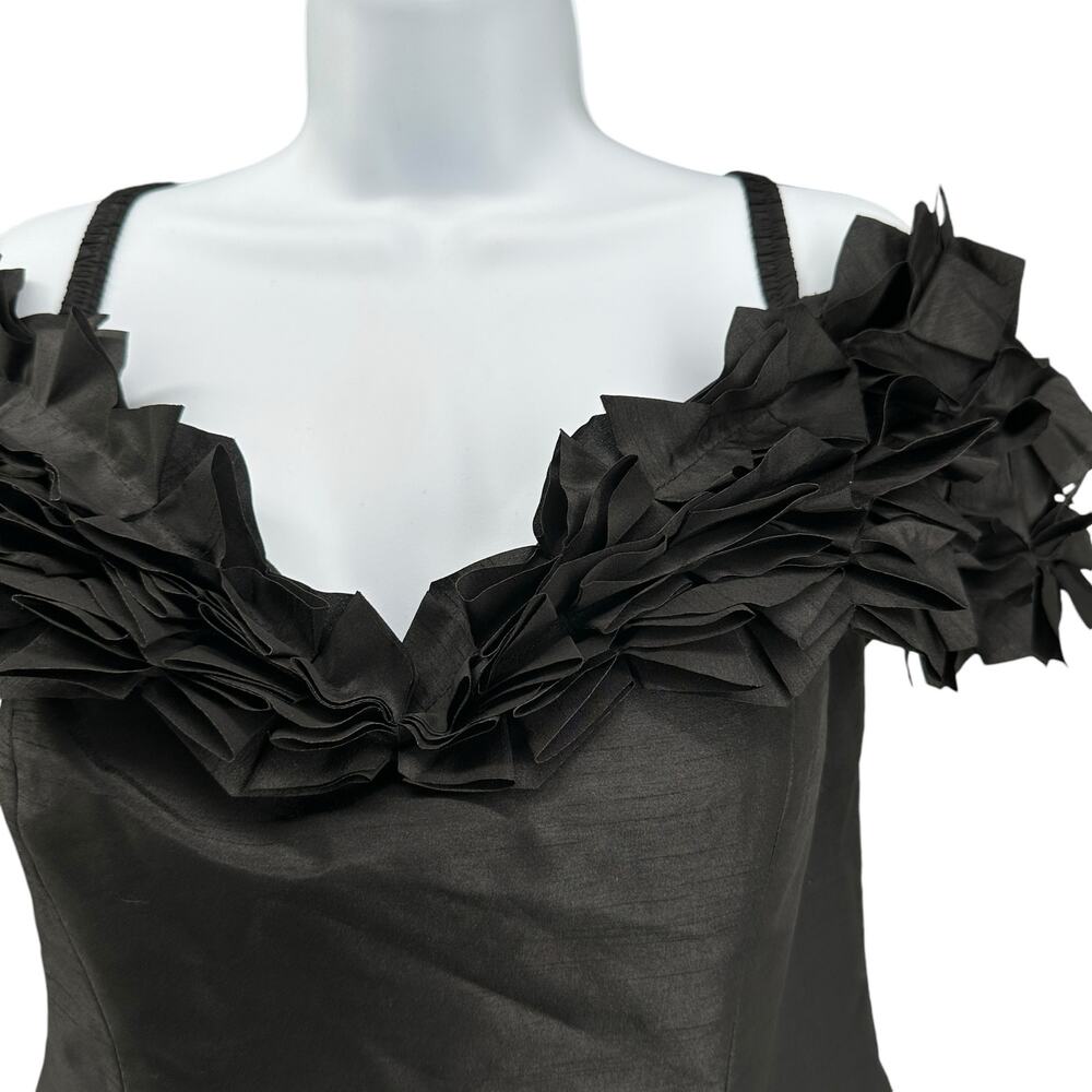 DayMor Couture Vintage Dramatic Black Gown Midi Dress Off Shoulder 6 Gothic - Picture 2 of 6